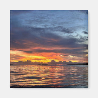Vuurachtige Zonsondergang op Eiland, Brisbane, Aus Magneet