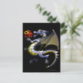 Vuurademende draak briefkaart (Staand voorkant)