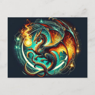 Vuurademende Dragon Briefkaart