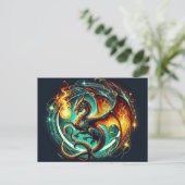 Vuurademende Dragon Briefkaart (Staand voorkant)
