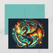 Vuurademende Dragon Briefkaart (Voorkant / Achterkant)