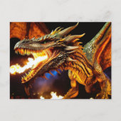 Vuurademende Dragon Briefkaart (Voorkant)