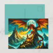 Vuurademende Dragon Briefkaart (Voorkant / Achterkant)