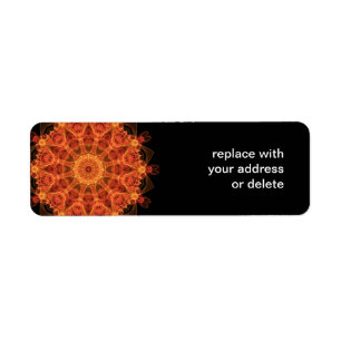 vuurbloem caleidoscoop etiket