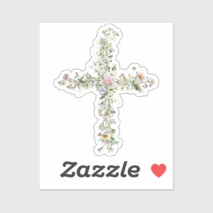 Vuurbloem van beemdarm kruist Religieus Christelij Sticker
