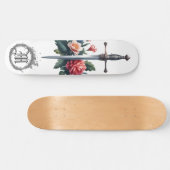 *~* Vuurbloemen AP88 Middeleeuws Zwaard Bloemen Skateboard (Horizontaal)
