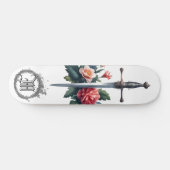 *~* Vuurbloemen AP88 Middeleeuws Zwaard Bloemen Skateboard (Horizontaal)