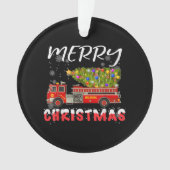 Vuurboomgaard brandblusvuurgevecht kerstfamilie ornament (voorkant)