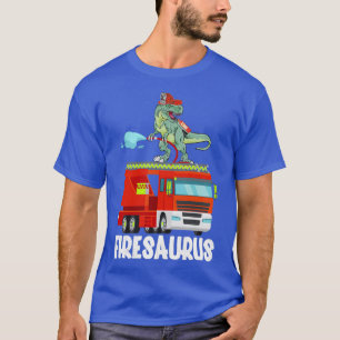 Vuurbrandbestrijder Saurus Vuurbrandweerman Dinosa T-shirt