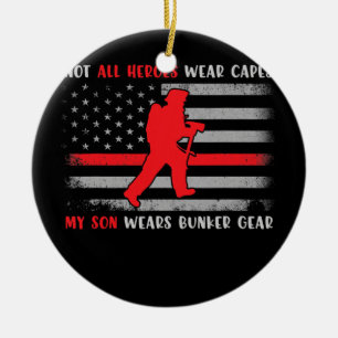 Vuurbrandbestrijder T-shirt Proud brandweerman Keramisch Ornament