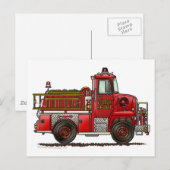 Vuurbrandblusbrandweer voor vrijwilligers briefkaart (Voorkant / Achterkant)