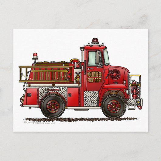 Vuurbrandblusbrandweer voor vrijwilligers briefkaart (Voorkant)