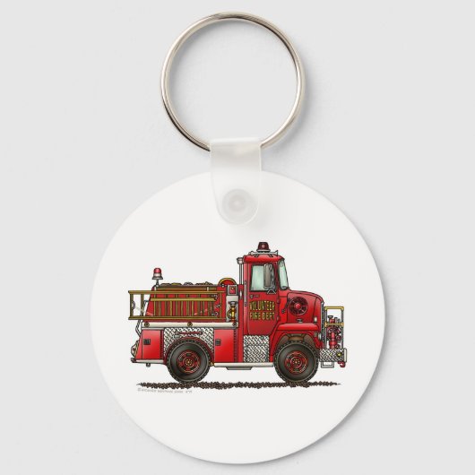 Vuurbrandblusbrandweer voor vrijwilligers sleutelhanger (Voorkant)