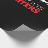 Vuurbrandweerman met kerstcadeaus voor kerstcadeau cadeaupapier (Hoek)