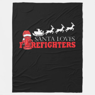 Vuurbrandweerman met kerstcadeaus voor kerstcadeau fleece deken