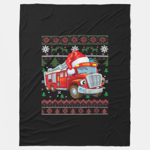 Vuurbrandweerman met kersttentuter-jongen Santa Ha Fleece Deken