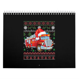 Vuurbrandweerman met kersttentuter-jongen Santa Ha Kalender