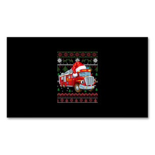 Vuurbrandweerman met kersttentuter-jongen Santa Ha Magnetisch Visitekaartje