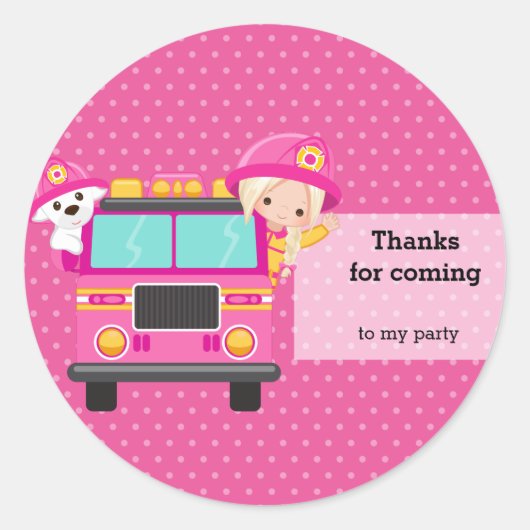 Vuurbrandweerman Ronde Sticker (Voorkant)