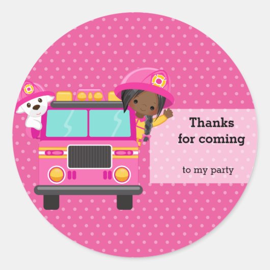 Vuurbrandweerman Ronde Sticker (Voorkant)