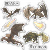 Vuurbrekende draak Wyvern Aangepaste set Sticker (Voorkant)