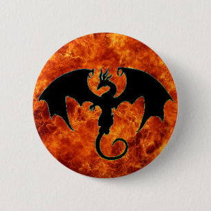 Vuurdraak Aangepaste leuke design Ronde Button 5,7 Cm