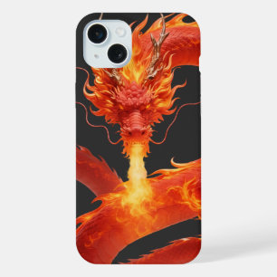 Vuurdraak Fantasie Kunstontwerp, Mythologisch Weze iPhone 15 Plus Case