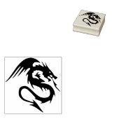 vuurdraak - kunststempel 	rubberstempel (Gestempeld)