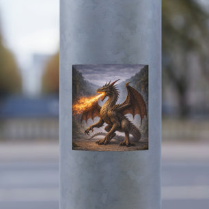 Vuurdraak Sticker – Woeste Mythologische Draak