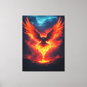 Vuurfeniks Oprijzende Canvas Print