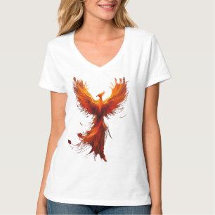 Vuurfeniks, verrijzen uit de as t-shirt