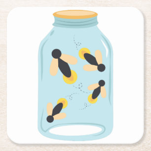 vuurgevechten in jar vierkante kartonnen onderzetter