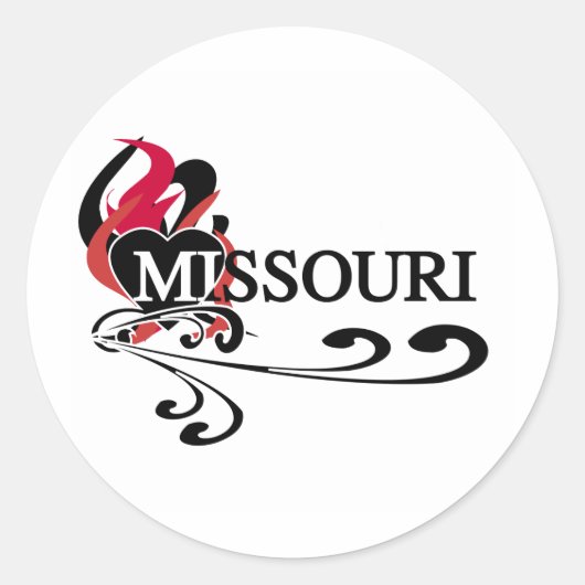 Vuurhart Missouri Ronde Sticker (Voorkant)