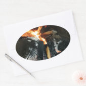 Vuurhout Ovale Sticker (Envelop)