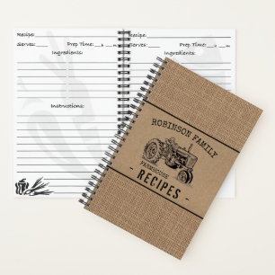 Vuurhuis Burlap Kraft Mini Recipe Notitieboek