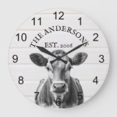 Vuurhuishout voor Koe Gepersonaliseerd Grote Klok (Voorkant)
