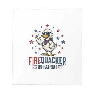 Vuurknaller Patriottische Eend Vintage T-shirt Ont Notitieblok
