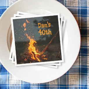 Vuurkorf Vonken Zijn Verjaardagsfeestje Servet