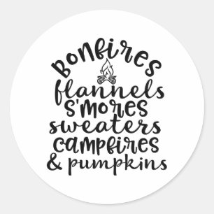 Vuurkorven Flanel S'mores Stampen Pompoen Ronde Sticker