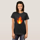 Vuurkostuumvlam heet, gemakkelijk kampvuur hallowe t-shirt (Voorkant volledig)