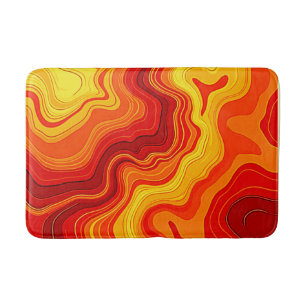 Vuurkunst Abstract Topografisch Kunstwerk Badmat