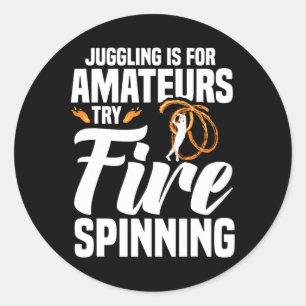 Vuurkunstenaar Vuur Spinning Point Vuur Spinner Ronde Sticker