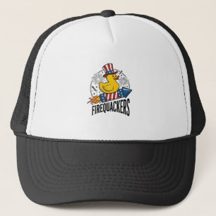 Vuurkwakers Patriottische Eend Vuurwerk Shirt Ontw Trucker Pet