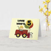 Vuurman 5e verjaardag T-shirts en geschenken Kaart (Gele Bloem)