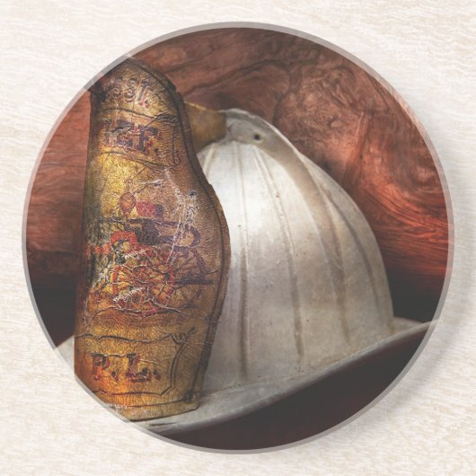 Vuurman - De brandleider Zandsteen Onderzetter (Voorkant)