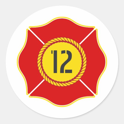 Vuurman met de titel Birthday Ronde Sticker (Voorkant)