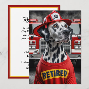 Vuurman Pensioenfeest met Dalmation Dog Kaart