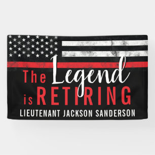 Vuurman Retirement Red Line Flag brandweerman Spandoek