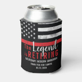 Vuurman Retirement Thin Red Line Flag Firefighter Blikjeskoeler (Blikje Achterkant)