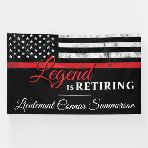 Vuurman Retirement Thin Red Line Flag Firefighter Spandoek